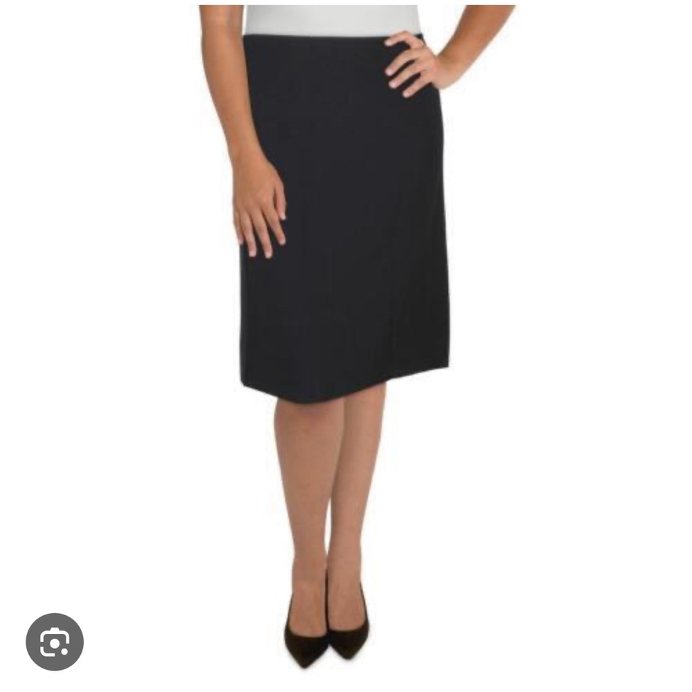 Tahari Woman Black Skirt Slit Modal 3X